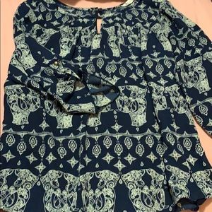 Blue elephant blouse
